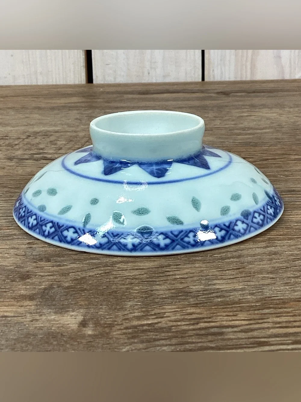 Vintage Porcelain Rice Grain Ware Facing Dragon Bowl